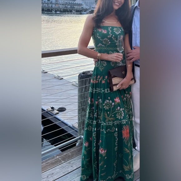 Agua by Agua Bendita Lima Esmeralda Floral Linen Maxi Dress - Picture 9 of 11